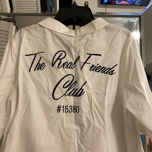 Oversized zip-up poplin blouse